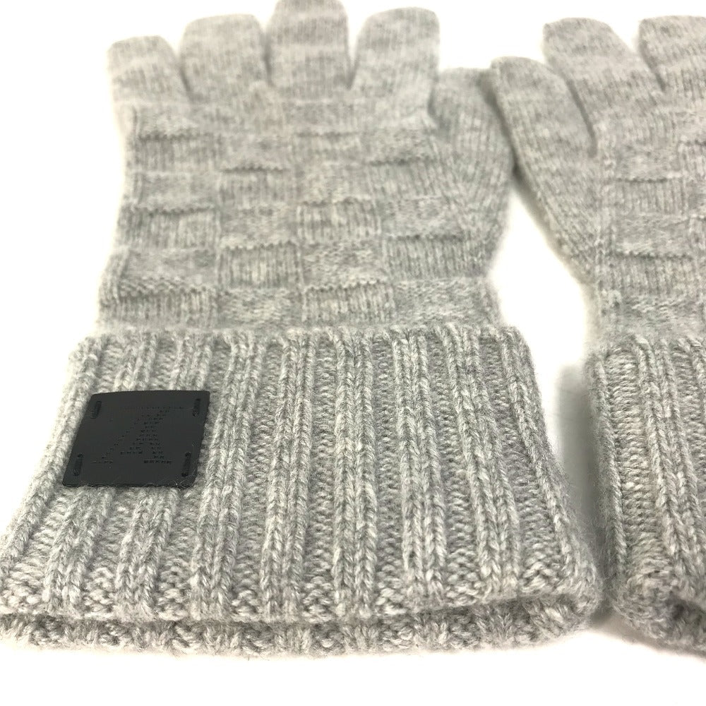 LOUIS VUITTON Glove M72679�@ cashmere gray Damier Leather Patch Gonhelshinki mens Used Authentic