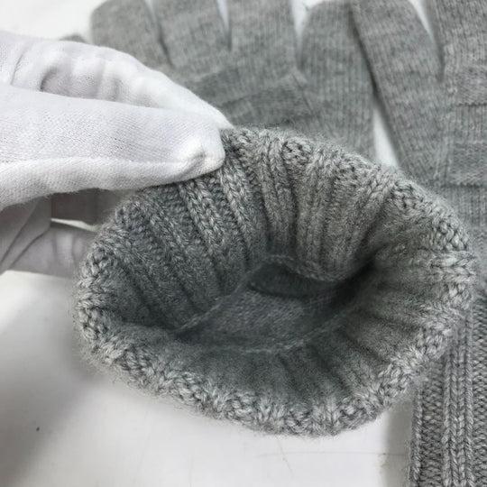 LOUIS VUITTON Glove M72679�@ cashmere gray Damier Leather Patch Gonhelshinki mens Used Authentic