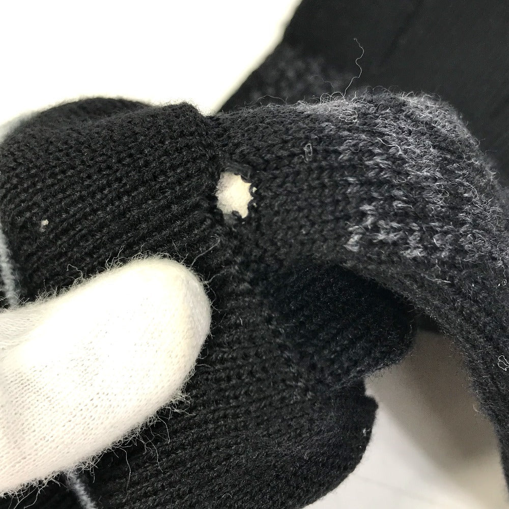 LOUIS VUITTON Glove M73470 wool black Gon My Monogram Eclipse mens Used Authentic