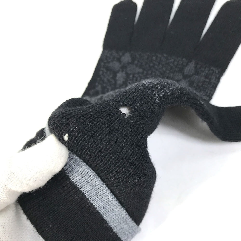 LOUIS VUITTON Glove M73470 wool black Gon My Monogram Eclipse mens Used Authentic