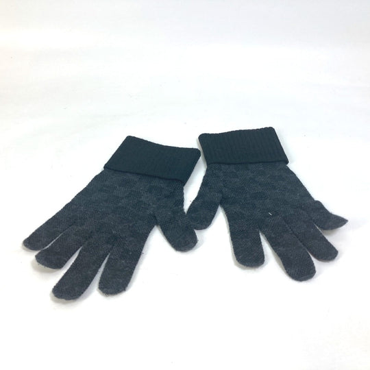 LOUIS VUITTON Glove M77992 wool black Damier Grafitte Gon neopetite damier mens Used Authentic