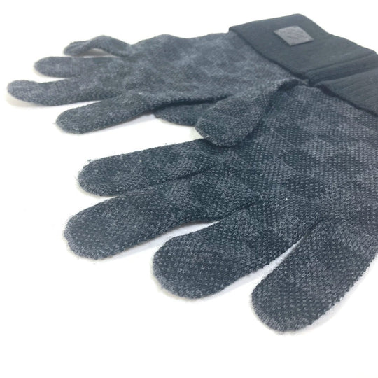 LOUIS VUITTON Glove M77992 wool black Damier Grafitte Gon neopetite damier mens Used Authentic