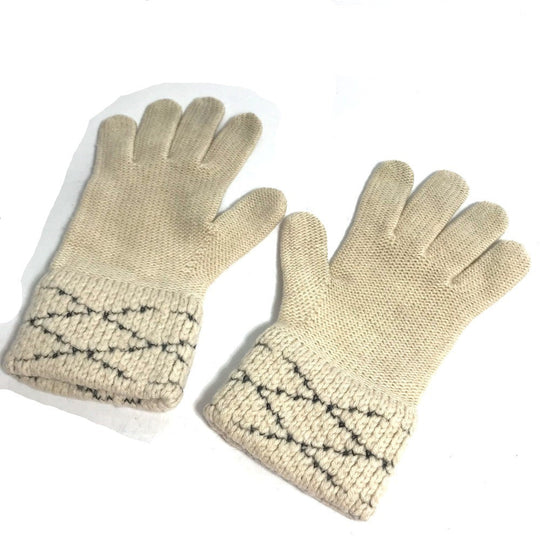 LOUIS VUITTON gloves M58363 Wool, Cashmere beige Gon Maltage Women Used Authentic