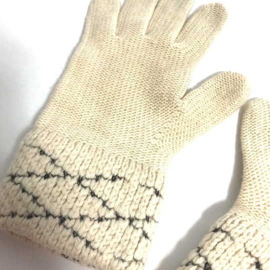 LOUIS VUITTON gloves M58363 Wool, Cashmere beige Gon Maltage Women Used Authentic