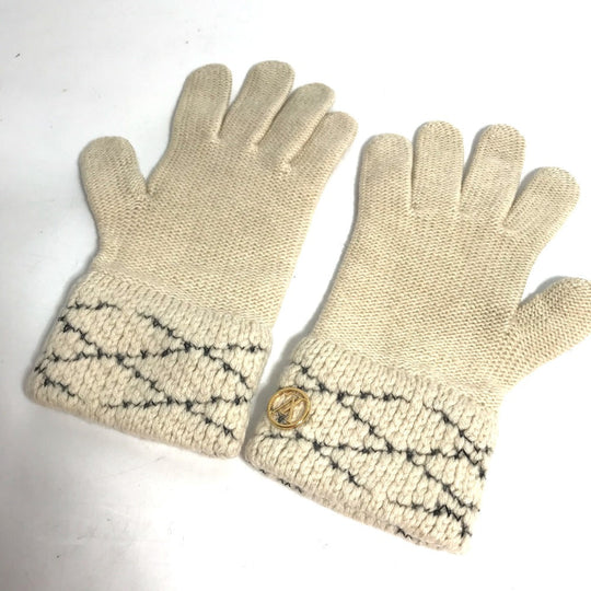 LOUIS VUITTON gloves M58363 Wool, Cashmere beige Gon Maltage Women Used Authentic