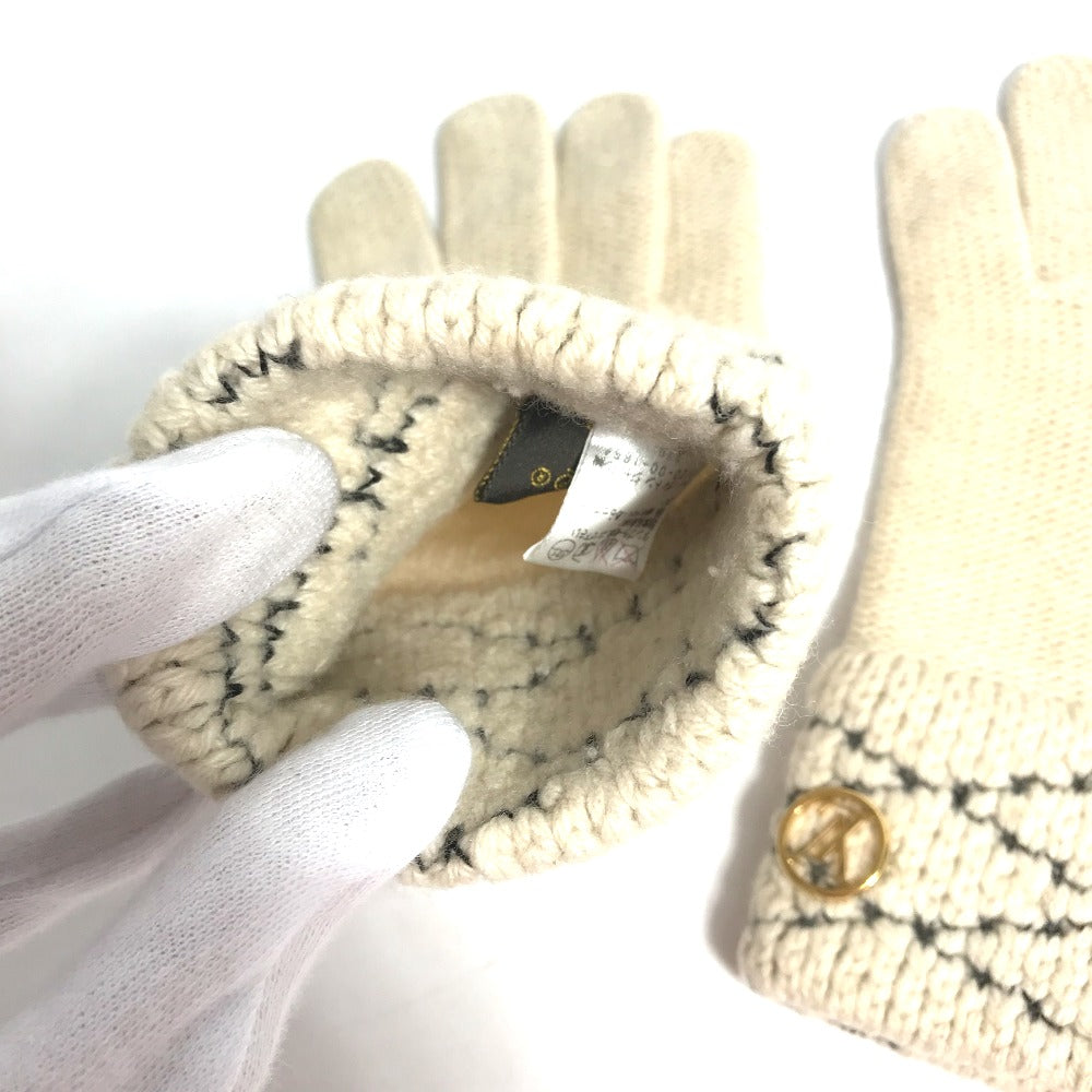 LOUIS VUITTON gloves M58363 Wool, Cashmere beige Gon Maltage Women Used Authentic