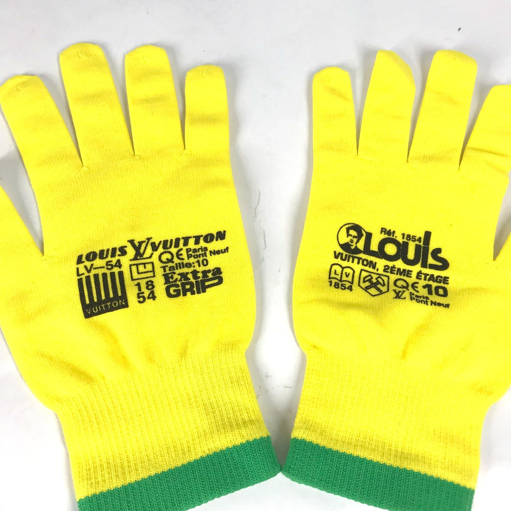 LOUIS VUITTON gloves MP2370 Nylon, Polyurethane yellow Gon RGB mens Used Authentic