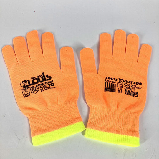 LOUIS VUITTON gloves MP2371 Nylon, Polyurethane Orange Gon RGB mens Used Authentic