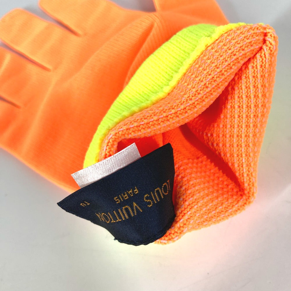 LOUIS VUITTON gloves MP2371 Nylon, Polyurethane Orange Gon RGB mens Used Authentic