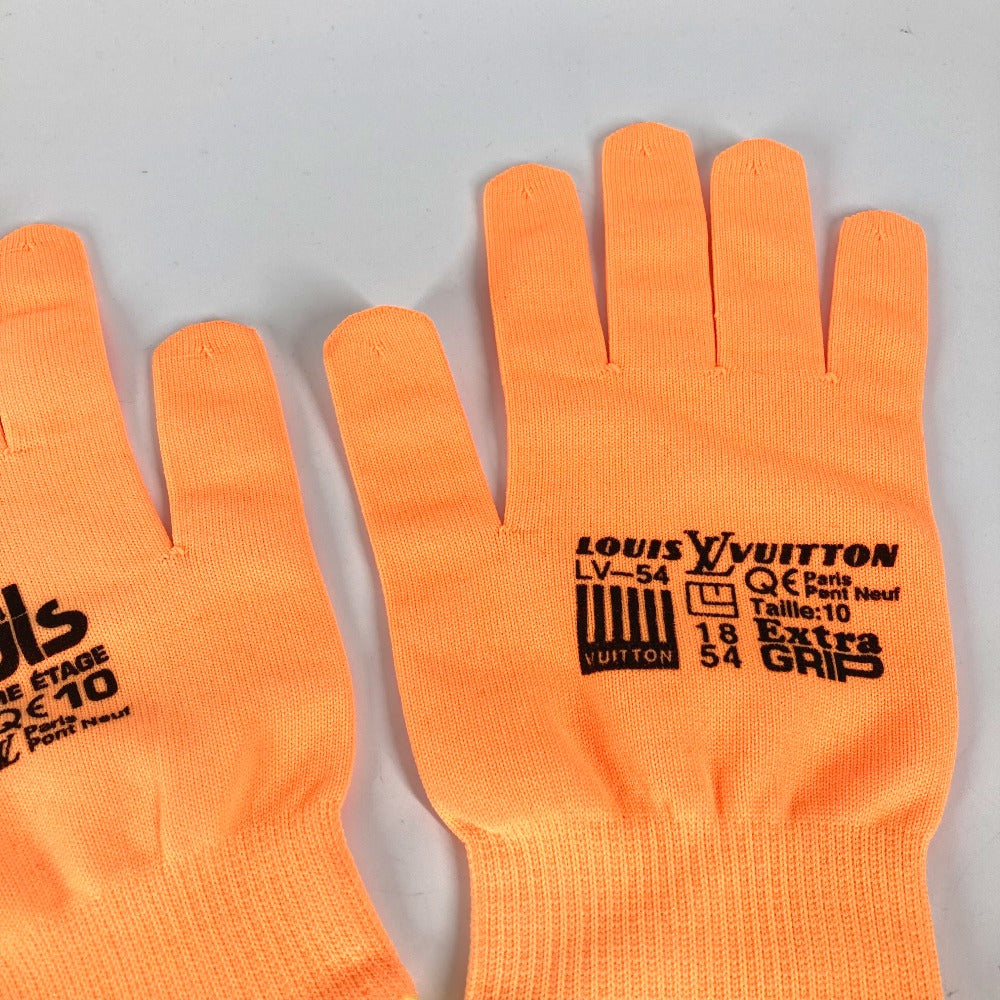 LOUIS VUITTON gloves MP2371 Nylon, Polyurethane Orange Gon RGB mens Used Authentic
