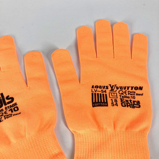 LOUIS VUITTON gloves MP2371 Nylon, Polyurethane Orange Gon RGB mens Used Authentic