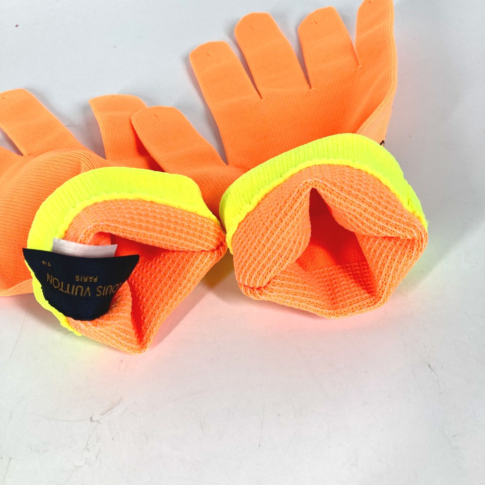 LOUIS VUITTON gloves MP2371 Nylon, Polyurethane Orange Gon RGB mens Used Authentic