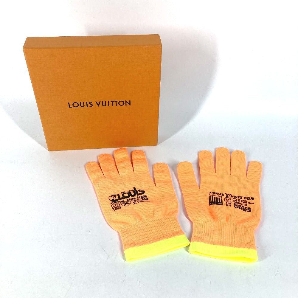 LOUIS VUITTON gloves MP2371 Nylon, Polyurethane Orange Gon RGB mens Used Authentic