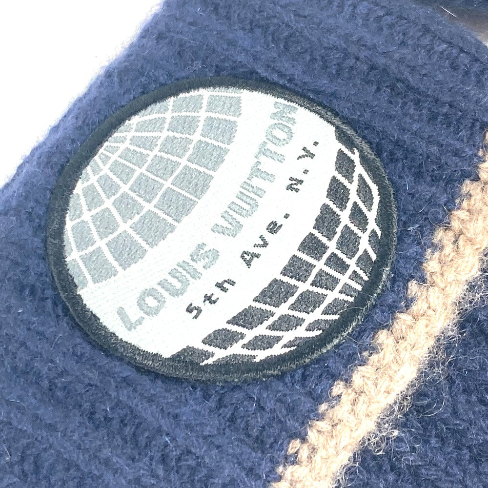 LOUIS VUITTON gloves cashmere Navy logo patch mens Used Authentic