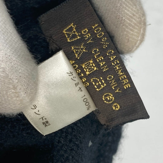 LOUIS VUITTON gloves M72682 cashmere black Leather Patch Leather Tag Gon Helsinki Damier mens Used Authentic
