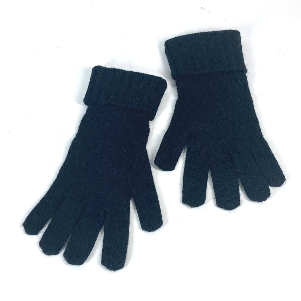 LOUIS VUITTON gloves M72682 cashmere black Leather Patch Leather Tag Gon Helsinki Damier mens Used Authentic