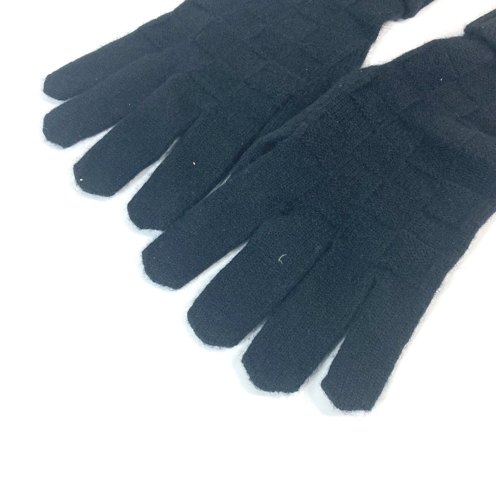 LOUIS VUITTON gloves M72682 cashmere black Leather Patch Leather Tag Gon Helsinki Damier mens Used Authentic