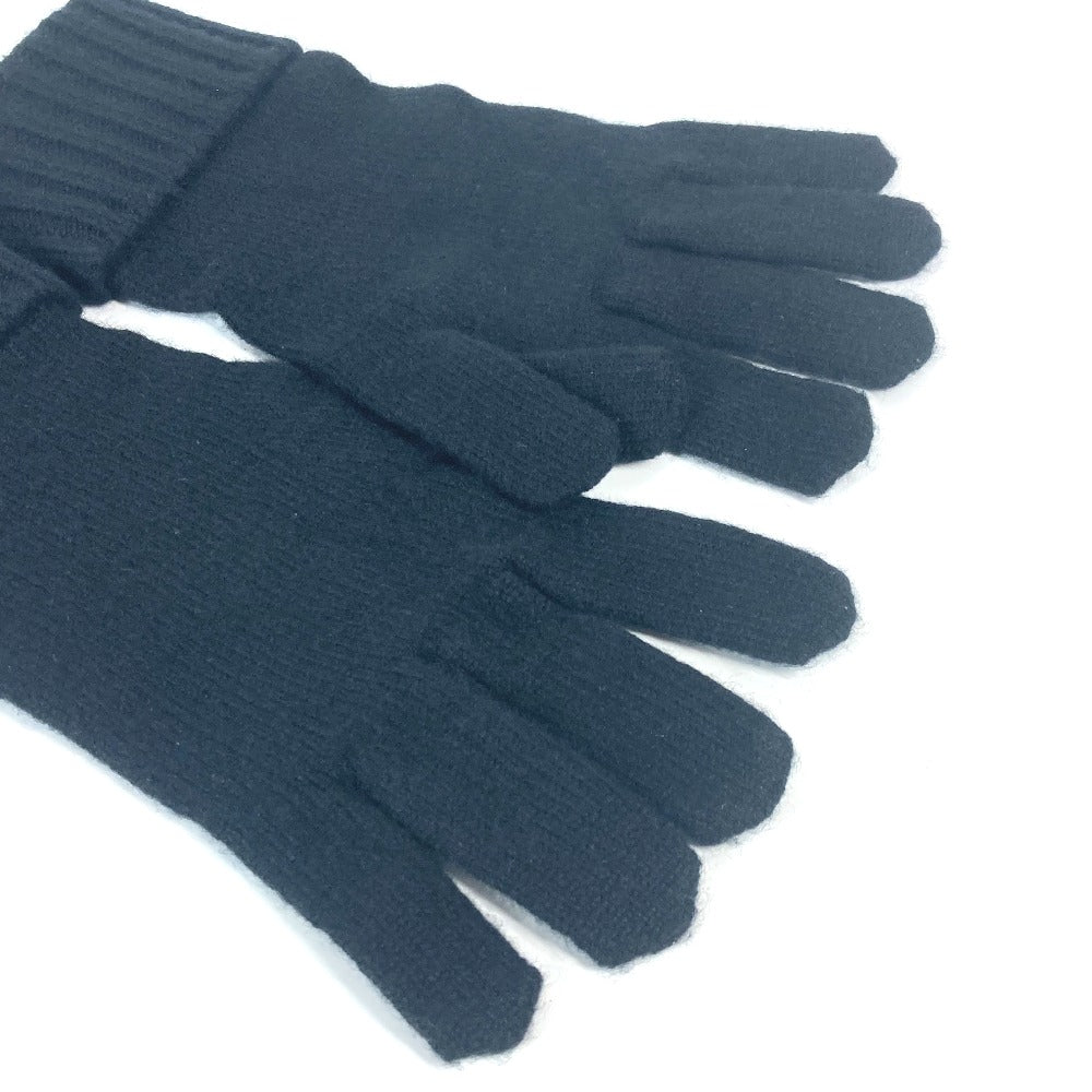 LOUIS VUITTON gloves M72682 cashmere black Leather Patch Leather Tag Gon Helsinki Damier mens Used Authentic