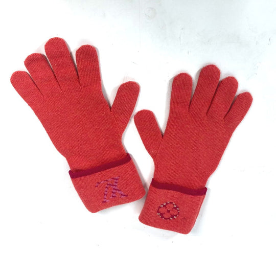 LOUIS VUITTON gloves M70838 Wool / cashmere pink Gon Pop Monogram Gloves Women Used Authentic