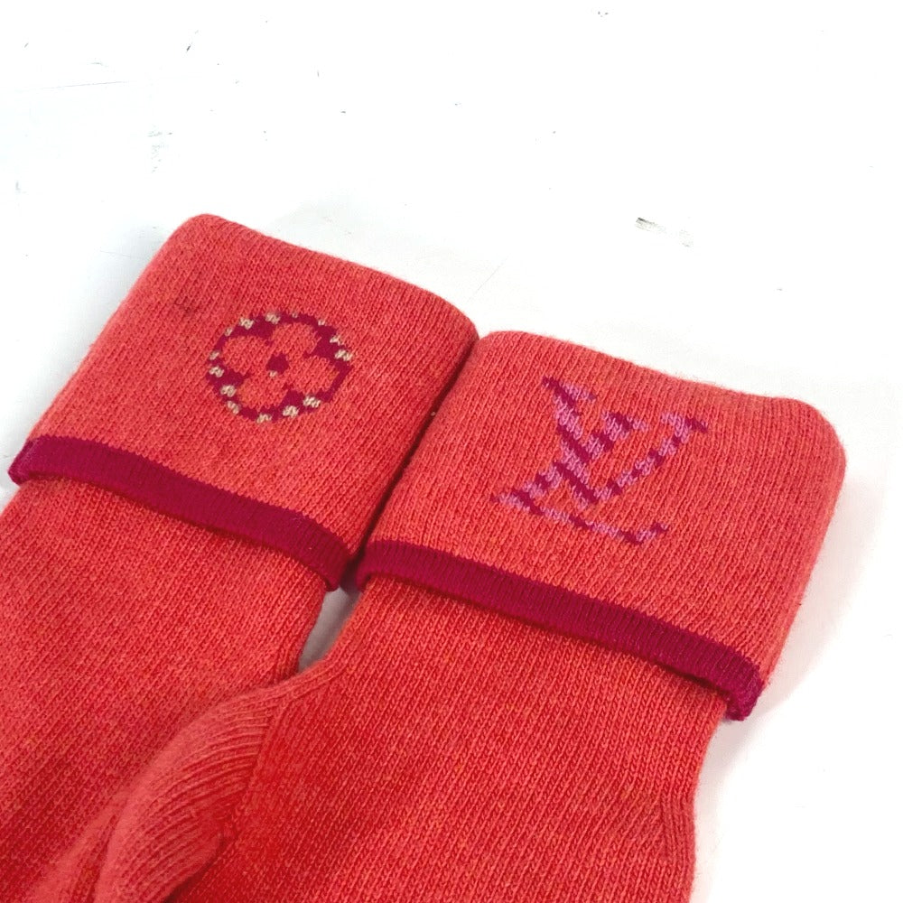 LOUIS VUITTON gloves M70838 Wool / cashmere pink Gon Pop Monogram Gloves Women Used Authentic