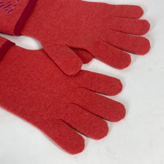 LOUIS VUITTON gloves M70838 Wool / cashmere pink Gon Pop Monogram Gloves Women Used Authentic