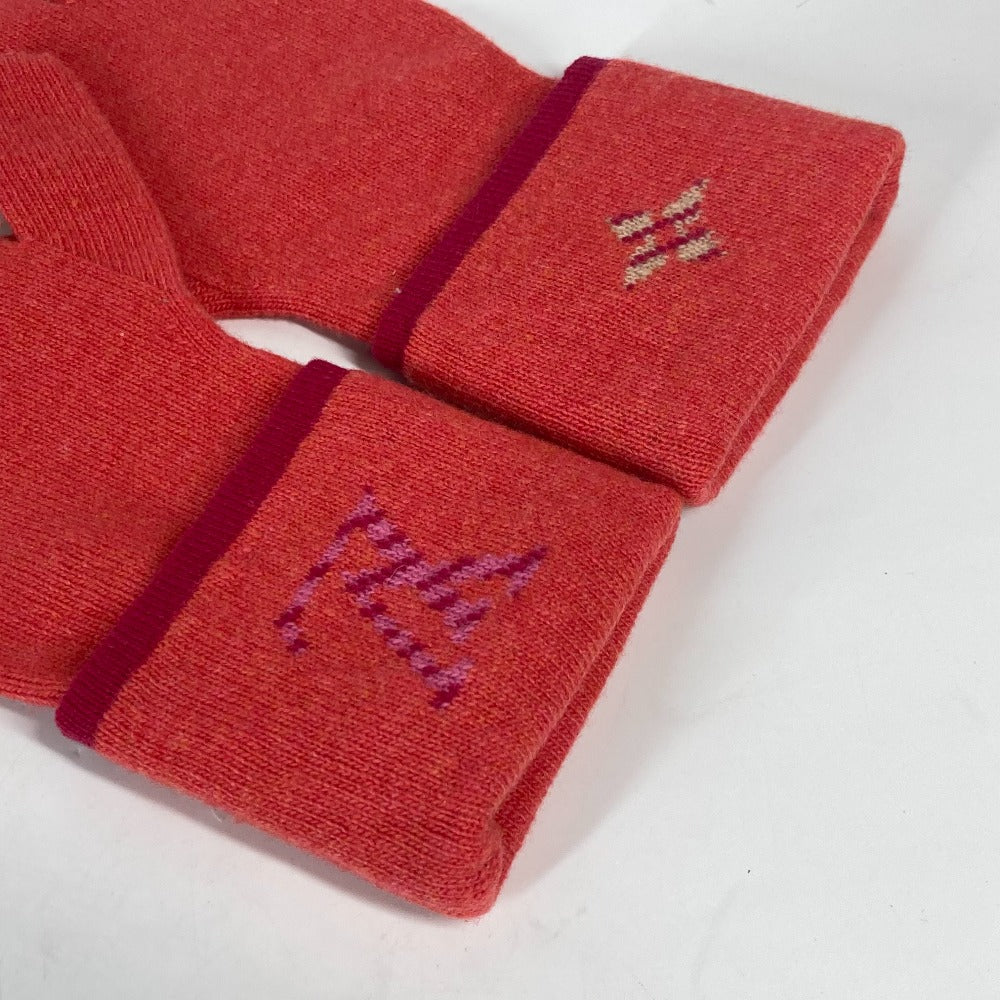 LOUIS VUITTON gloves M70838 Wool / cashmere pink Gon Pop Monogram Gloves Women Used Authentic