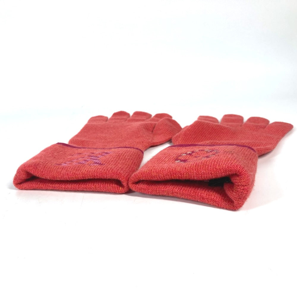 LOUIS VUITTON gloves M70838 Wool / cashmere pink Gon Pop Monogram Gloves Women Used Authentic