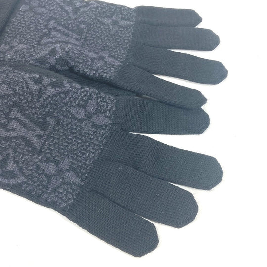 LOUIS VUITTON gloves M73470 wool black Gon My Monogram Eclipse mens Used Authentic