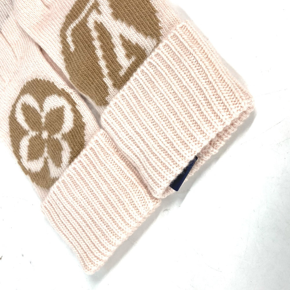 LOUIS VUITTON gloves M79254 wool beige flight mode Globe Maille LV Medallion Women Used Authentic