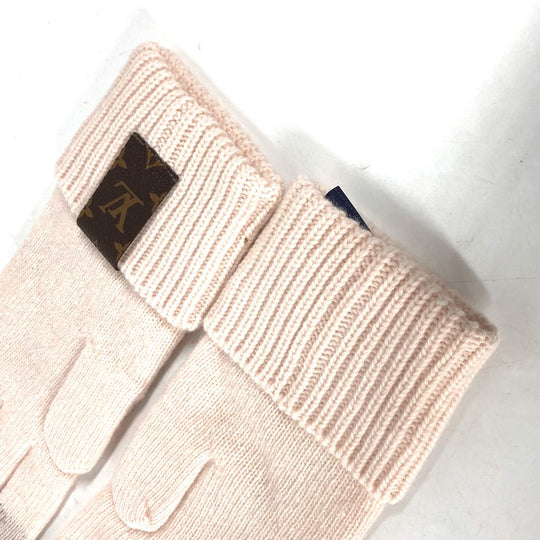 LOUIS VUITTON gloves M79254 wool beige flight mode Globe Maille LV Medallion Women Used Authentic