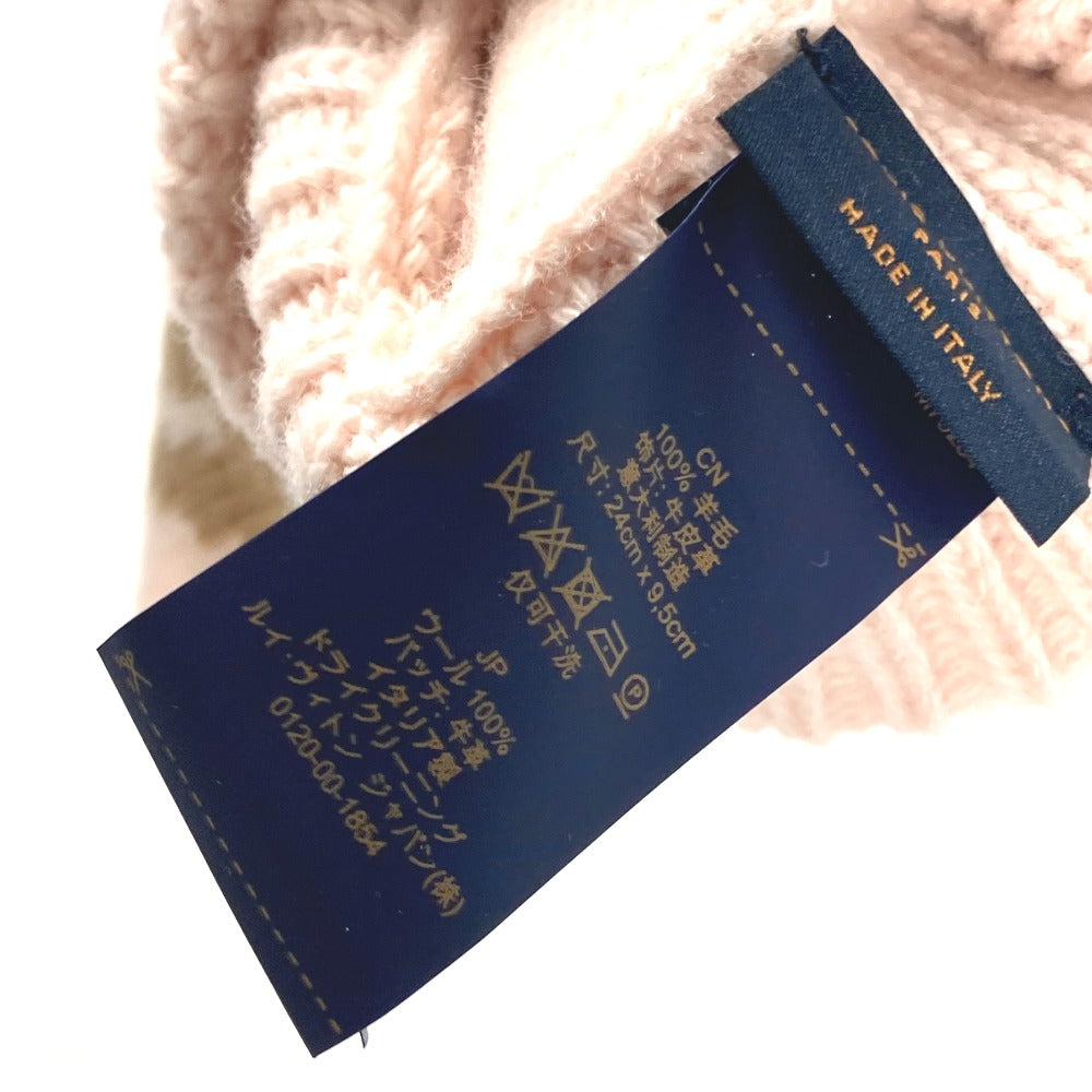 LOUIS VUITTON gloves M79254 wool beige flight mode Globe Maille LV Medallion Women Used Authentic
