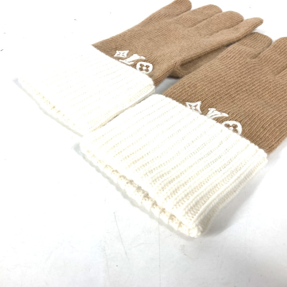 LOUIS VUITTON gloves M77930 wool beige By color Globe LV Headline Women Used Authentic