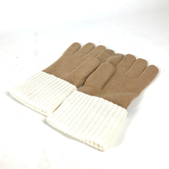 LOUIS VUITTON gloves M77930 wool beige By color Globe LV Headline Women Used Authentic