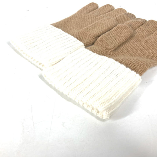 LOUIS VUITTON gloves M77930 wool beige By color Globe LV Headline Women Used Authentic