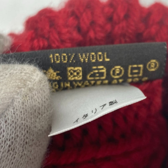 LOUIS VUITTON gloves wool Red logo Women Used Authentic