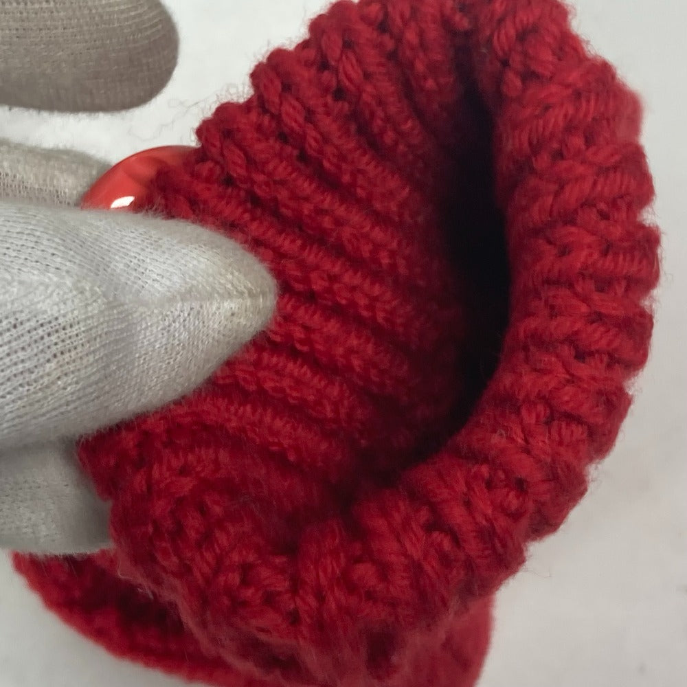 LOUIS VUITTON gloves wool Red logo Women Used Authentic