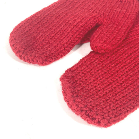 LOUIS VUITTON gloves wool Red logo Women Used Authentic