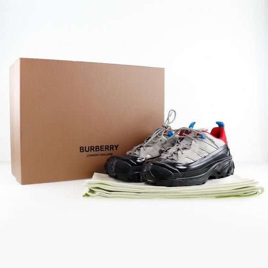 BURBERRY sneakers 8020671 1003 Suede, Leather gray LOW TOP SNEAKER Women 36 Used Authentic