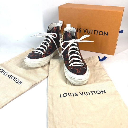 LOUIS VUITTON sneakers leather Brown Catgram Stella line 36 1/2