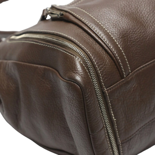 Longchamp Tote Bag Not specified Brown Handbag Long Shan Calfskin Women Used Authentic