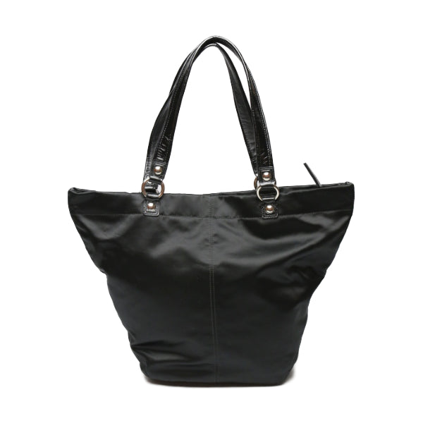COACH Tote Bag F17144 leather black Rhinestone Holiday Tote Bag Satinx patent Women Used Authentic