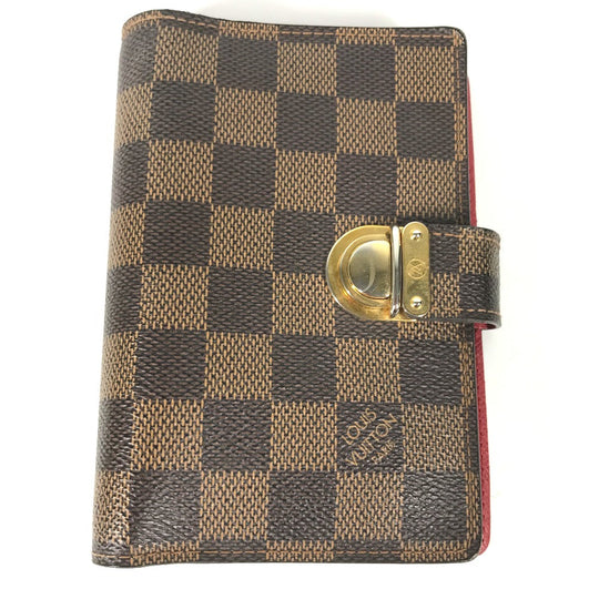 LOUIS VUITTON Notebook cover R21011 Damier canvas Brown Damier Agenda Koala PM mens Used Authentic