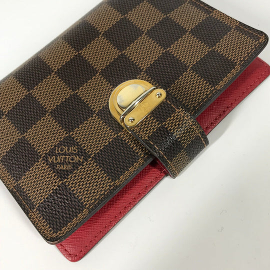 LOUIS VUITTON Notebook cover R21011 Damier canvas Brown Damier Agenda Koala PM mens Used Authentic