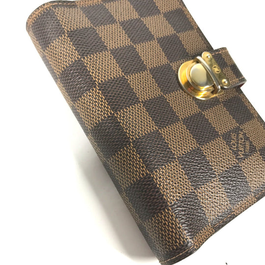 LOUIS VUITTON Notebook cover R21011 Damier canvas Brown Damier Agenda Koala PM mens Used Authentic