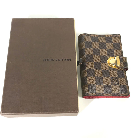 LOUIS VUITTON Notebook cover R21011 Damier canvas Brown Damier Agenda Koala PM mens Used Authentic