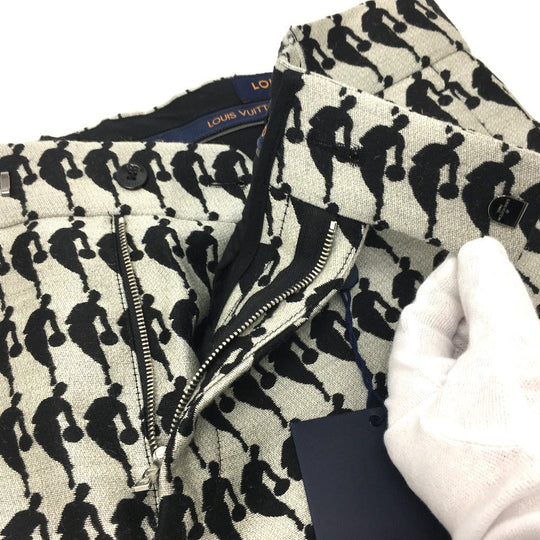 LOUIS VUITTON Pants wool Gray x black NBA collaboration mens 38 Used Authentic