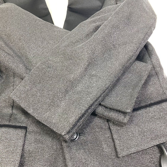 LOUIS VUITTON Jacket Viscose black FLVE98 slit sleeve Women 34 Used Authentic