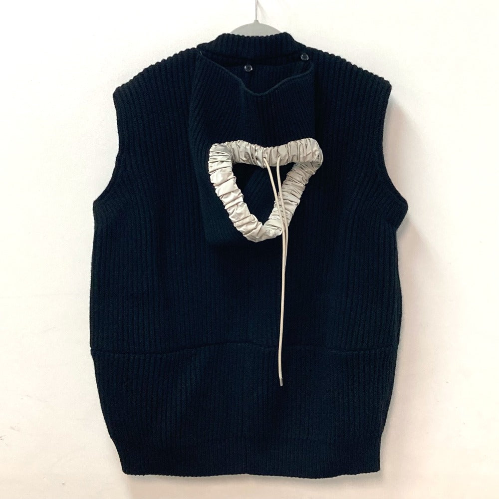 LOUIS VUITTON knit FLKW83 wool black hood sleeveless knit Women S Used Authentic