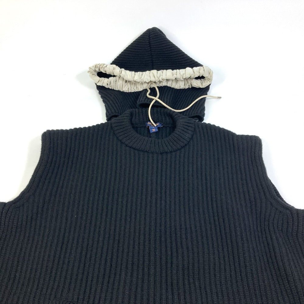 LOUIS VUITTON knit FLKW83 wool black hood sleeveless knit Women S Used Authentic