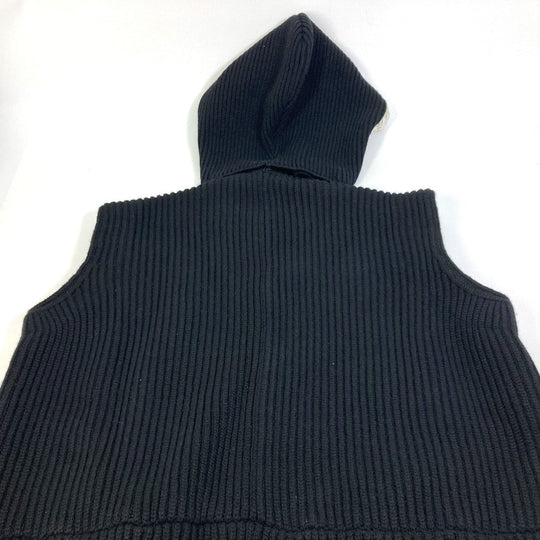 LOUIS VUITTON knit FLKW83 wool black hood sleeveless knit Women S Used Authentic